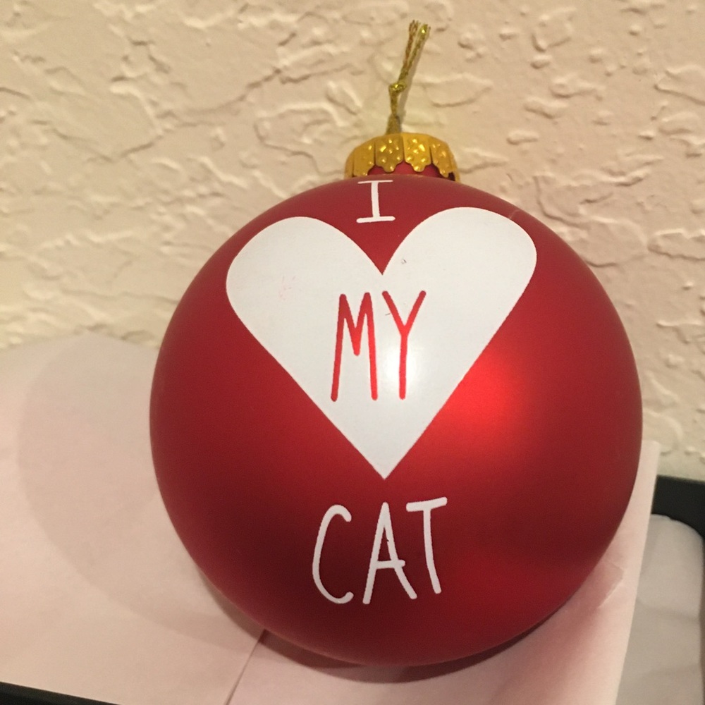“I Love My Cat” Glass Ball Christmas Ornament